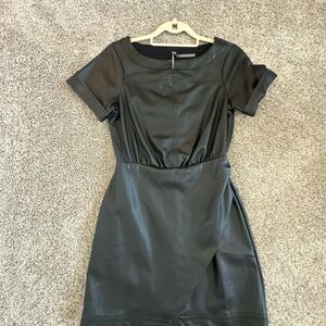 NEW Anthropologie women’s black leather dress size 2